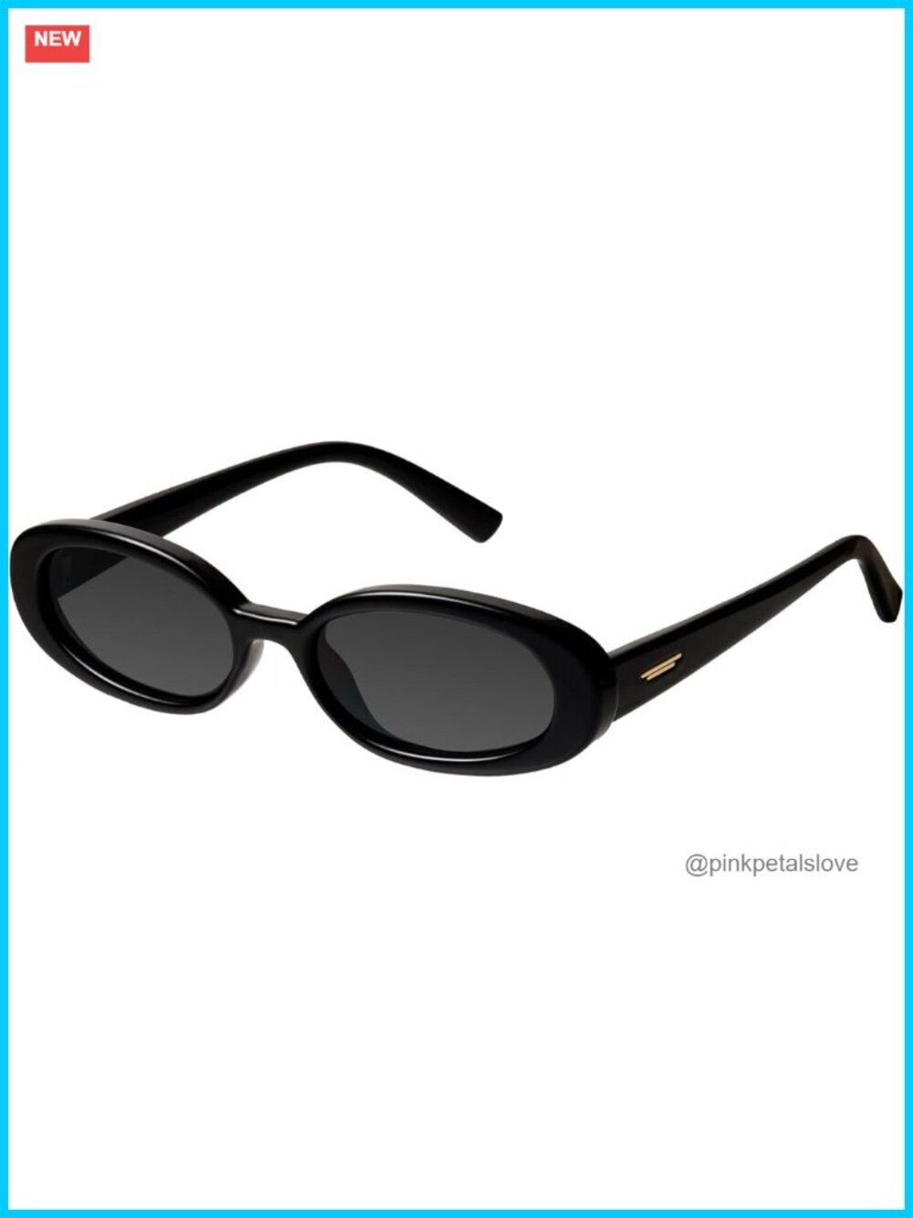 Retro Tiny Oval Sunglasses Small Face Narrow Style Thick Frame UV Protection